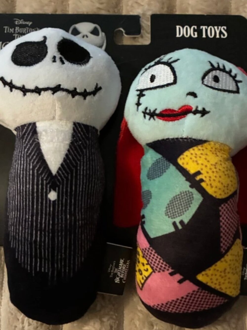 THE NIGHTMARE BEFORE CHRISTMAS JACK & SALLY 6" PLUSH DOG TOYS-NWT!